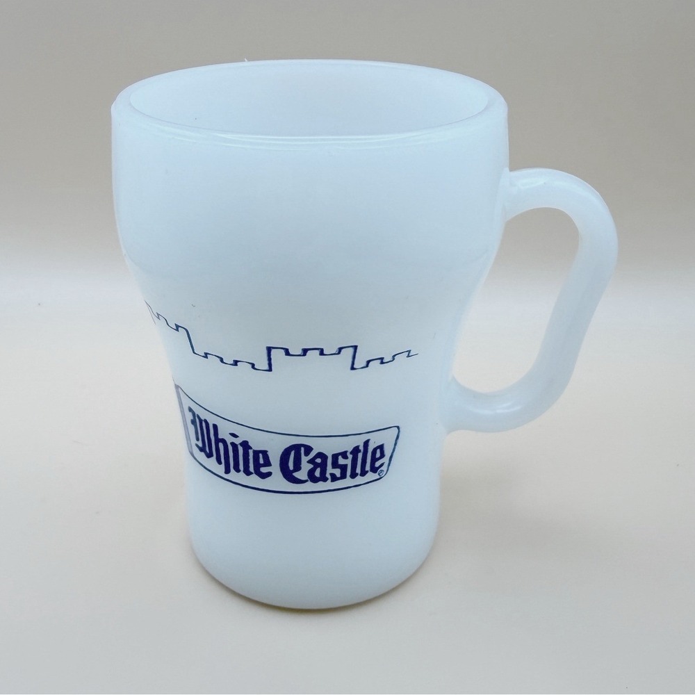 Vintage White Castle Coffee Mug Anchor Hocking Fire King White USA